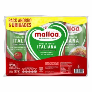 Salsa de Tomate Italiana Pack 6 Un Bolsa 200 g